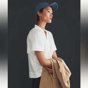 Maeve Poplin Pintuck Blouse, Small